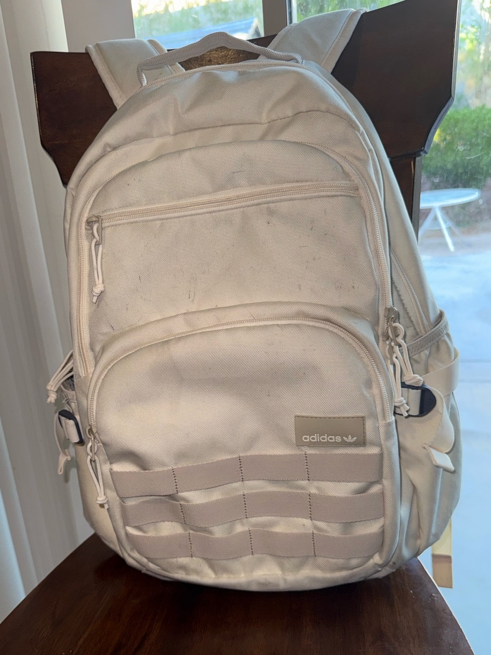 adidas White Men's/Women’s Everyday Backpack with Front MOLLE Panels